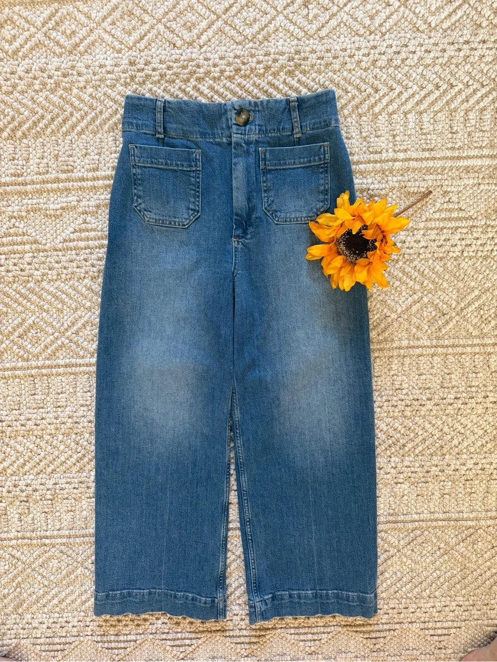 Pilcro the Skipper Denim wide leg cropped jeans